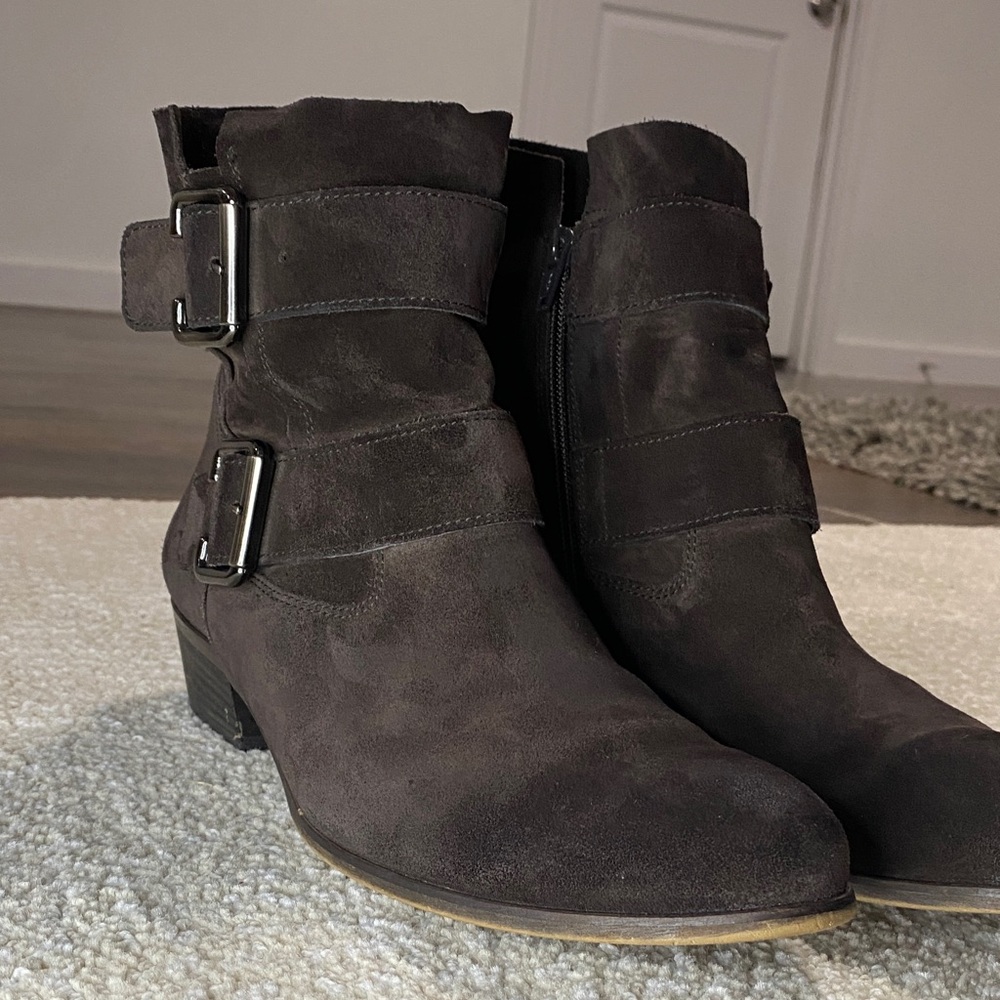 Paul Green Dark Brown Ankle Boots with Double Buckles measures 27.5 centimeters - Picture 5 of 16